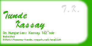 tunde kassay business card